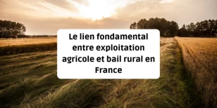 Le lien fondamental entre exploitation agricole et bail rural en France