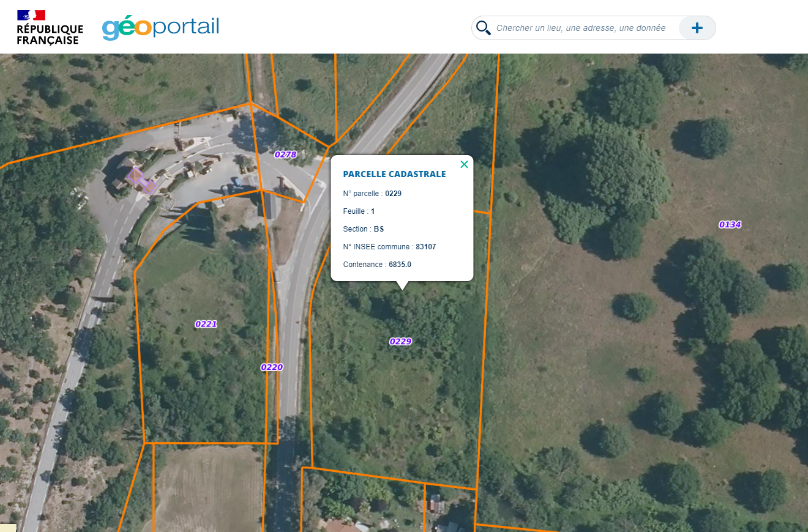 capture d'écran du site geoportail