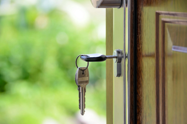 Poignet de porte d'entrée avec clés