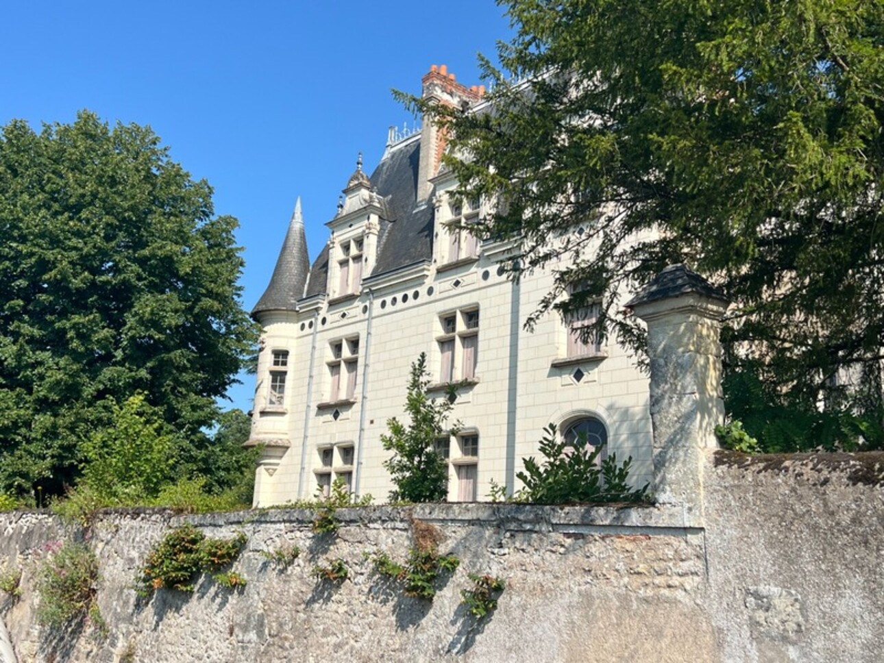 Photos 1 - Prestige - Sublime château édifié au XVI°et remanié au XIX° surblomblant la vallée de la Loire entre Amboise et Tours