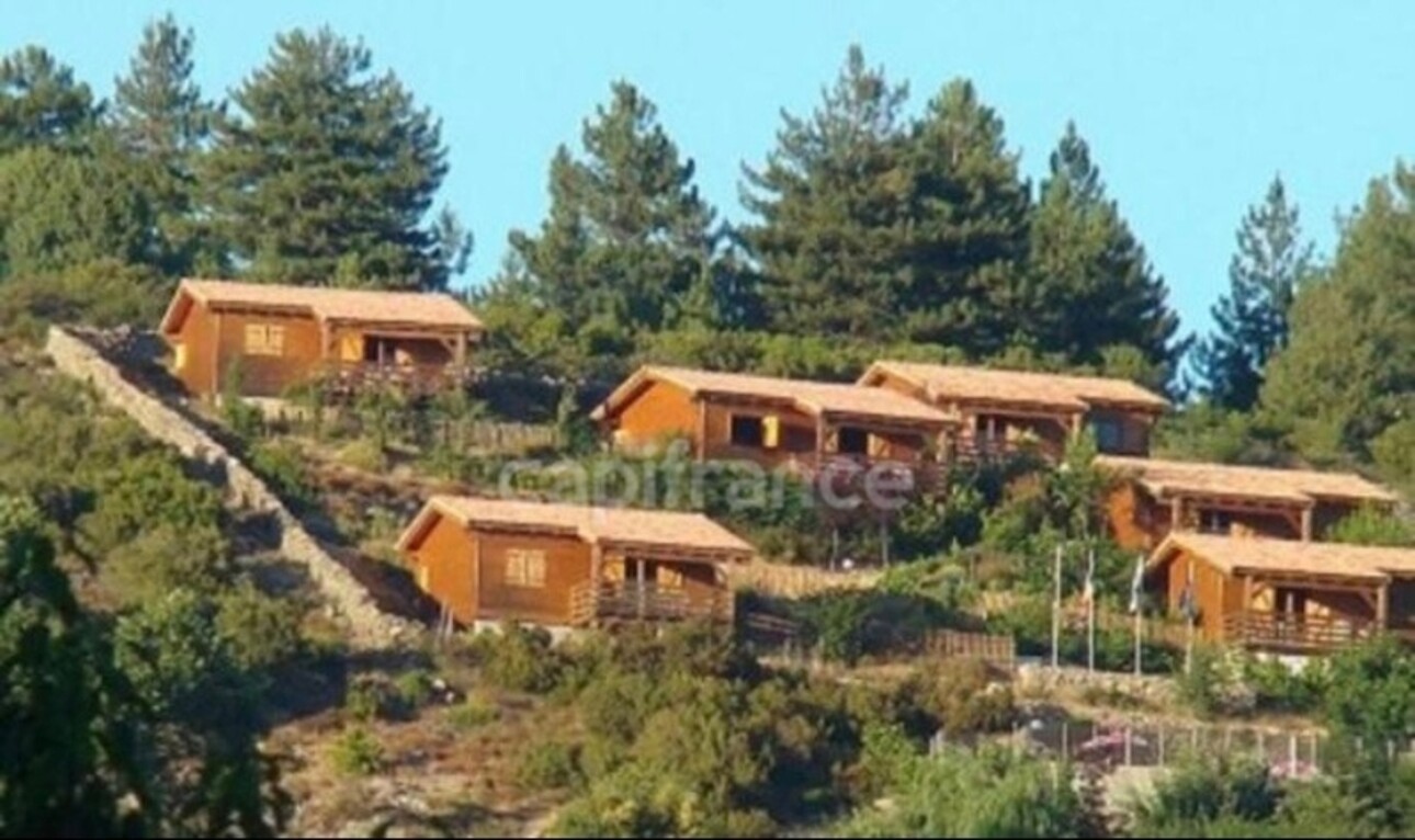 Photos 1 - Tourist - Dpt Corse (20), à vendre EVISA, ensemble de six chalets en bois avec terrasse, sur terrain avec piscine et parking